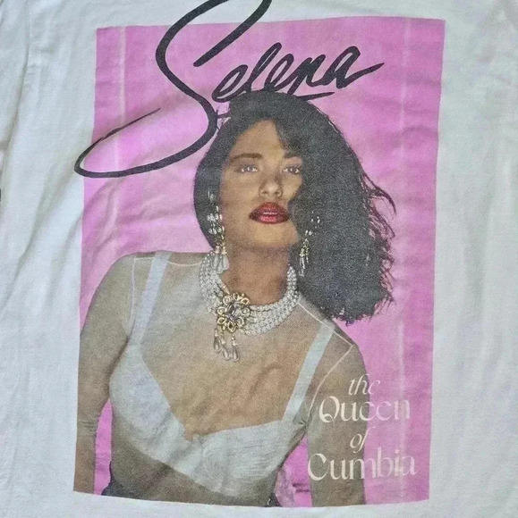 Selena Quintanilla Perez graffic tee pink queen of cumbia fan tshirt sz XL - Picture 2 of 6